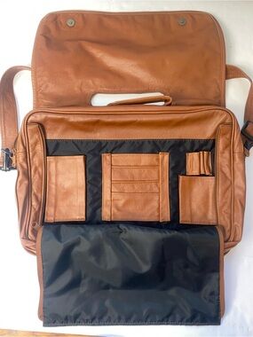 Ace Leather Goods Brown Leather Bag Briefcase - Handcrafted - laptop iPad carry